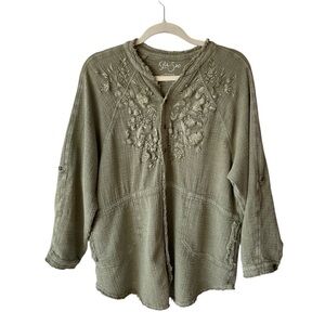 Kyla Seo Oversized Embroidered Cotton Top